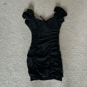H&M black dress w embroidered detailing